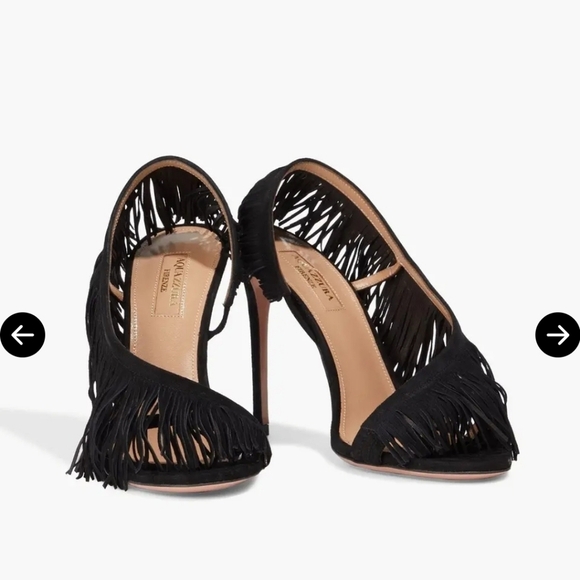 Aquazzurra Wild Fringe Black suede sandals - Picture 2 of 11